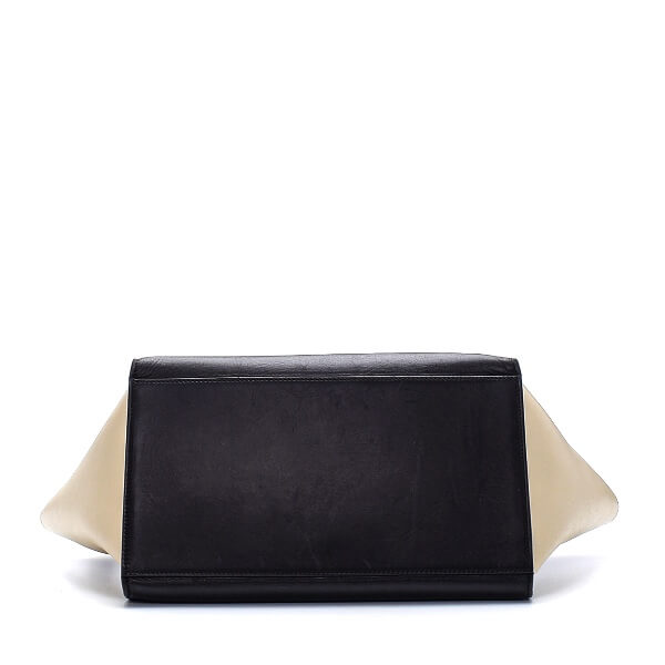 Celine - Black / Cream / Brown Leather Medium Trapeze Bag